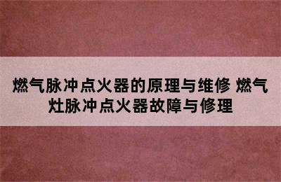 燃气脉冲点火器的原理与维修 燃气灶脉冲点火器故障与修理